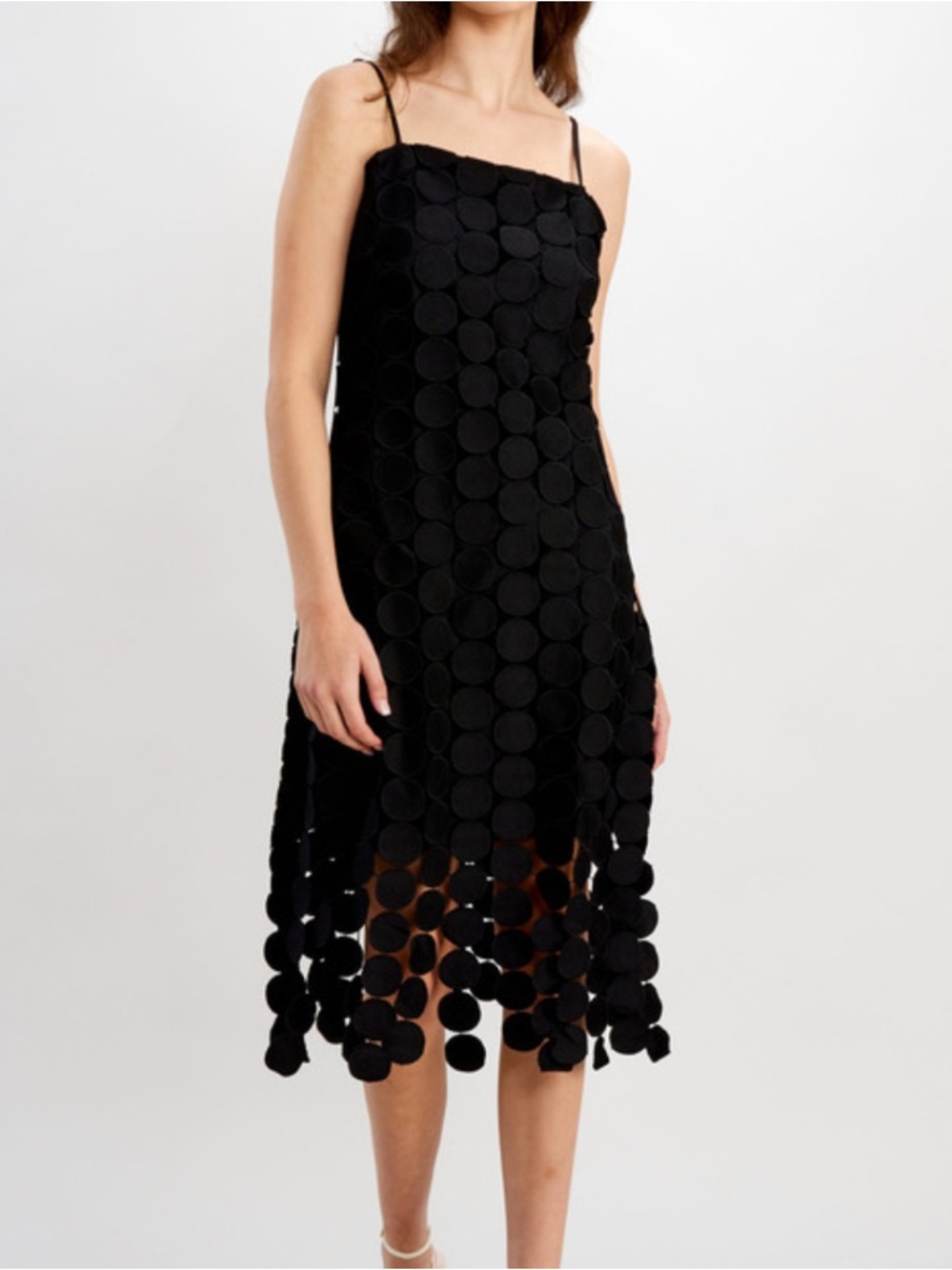 FRANK LYMAN Black Circle Design Black Dress - Picture 2 of 10